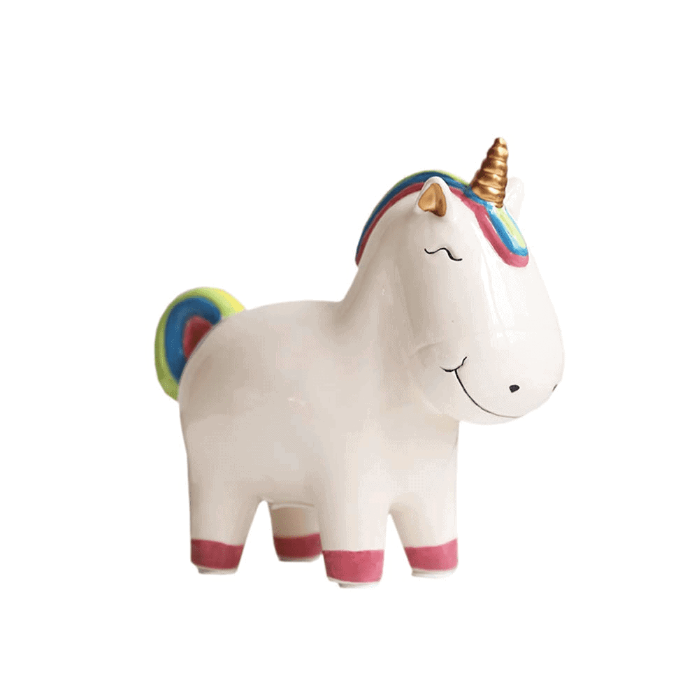 Salvadanaio Unicorno In Ceramica